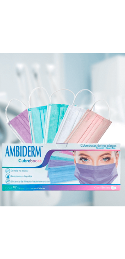 Mascarilla quirúrgica de 3 pliegos | Ambiderm | EWAFRA